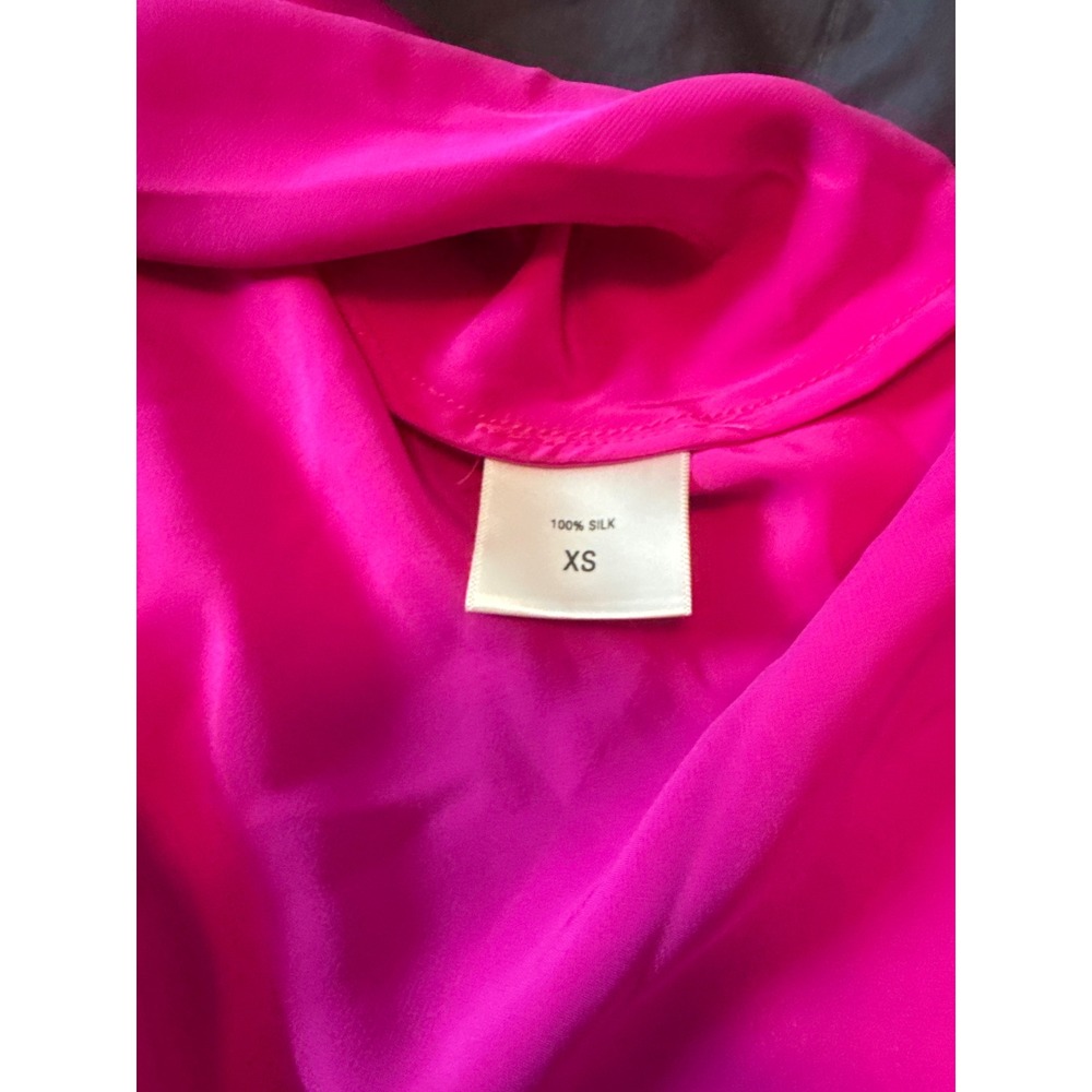 Elyse Walker Hot Pink 100% Silk Midi Skirt Fuchsia Bias Cut XS Made in USA - Picture 4 of 4